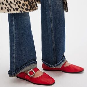 FREE PEOPLE Leather Ursa Gemini Ballet Flats
